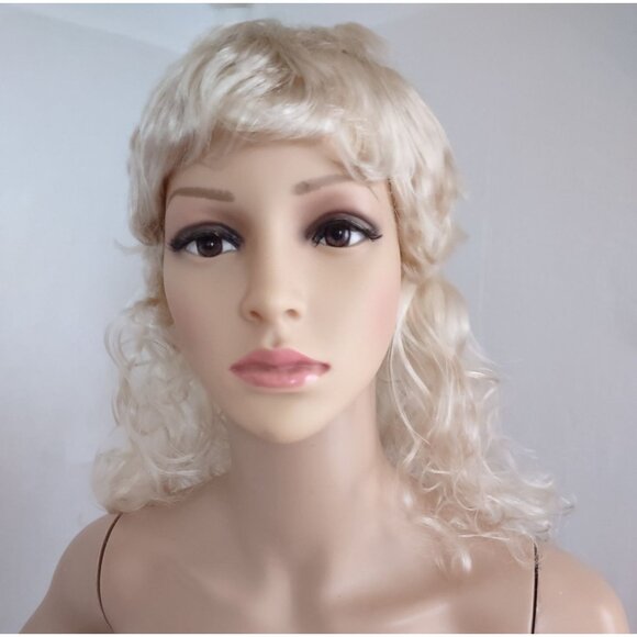 Wig Blonde Mullet Synthetic Hair Halloween costume small medium unisex - Picture 2 of 11